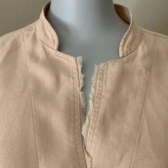 EILEEN FISHER 100% Linen Blazer Beige Blush Lightweight Button Front Size XS - Picture 5 of 16